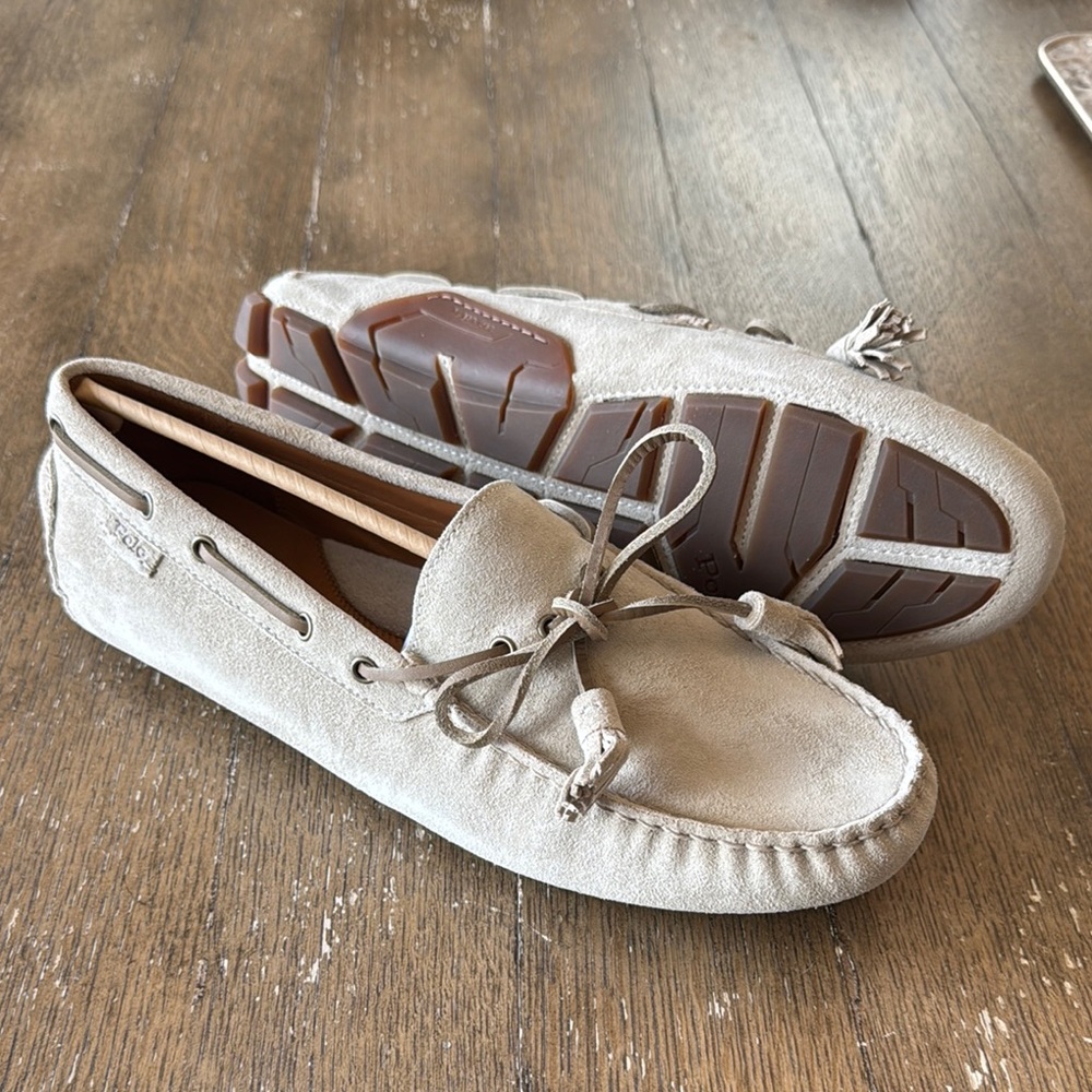 Polo by Ralph Lauren Cream Loafers with Suede Finish